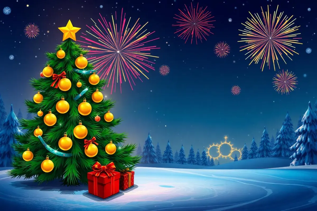 Christmas and New Year theme art